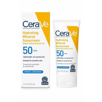 CeraVe Hydrating Mineral Sunscreen SPF 50 for Face - Broa